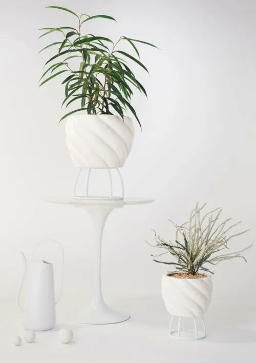 Angus & Celeste Angus & Celeste Spiral Plant Pots White Styled