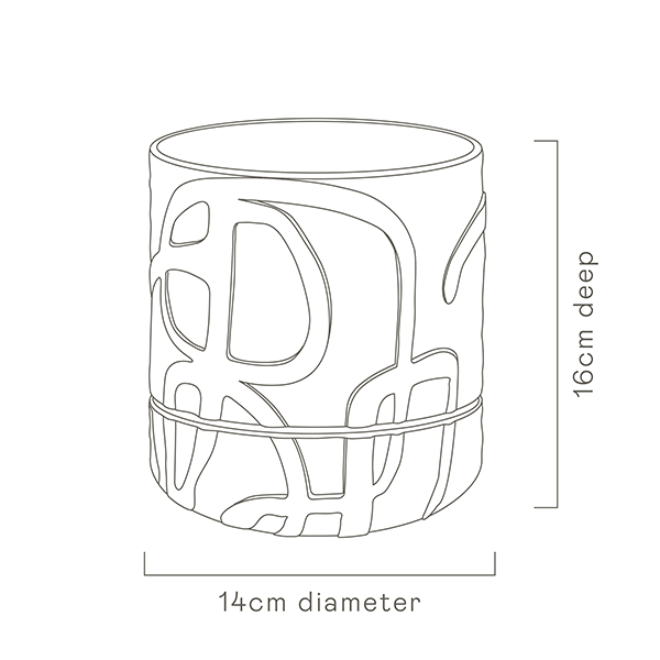 Abstract Relief Plant Pot Thick Line specs image