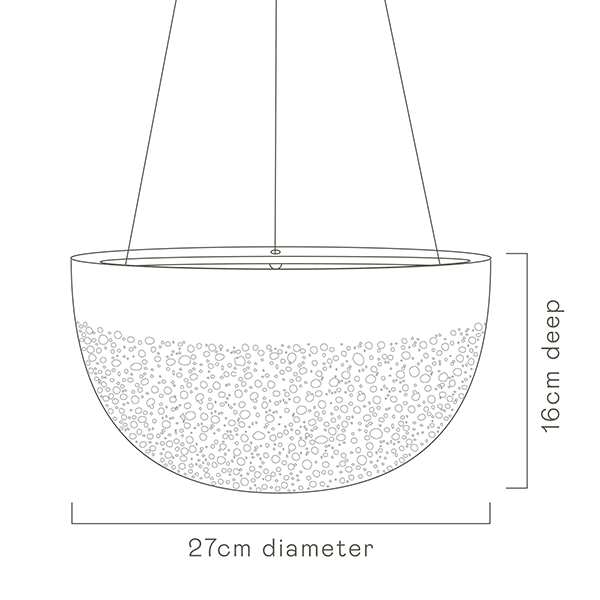 White-Water Bead Hanging Planter specs image
